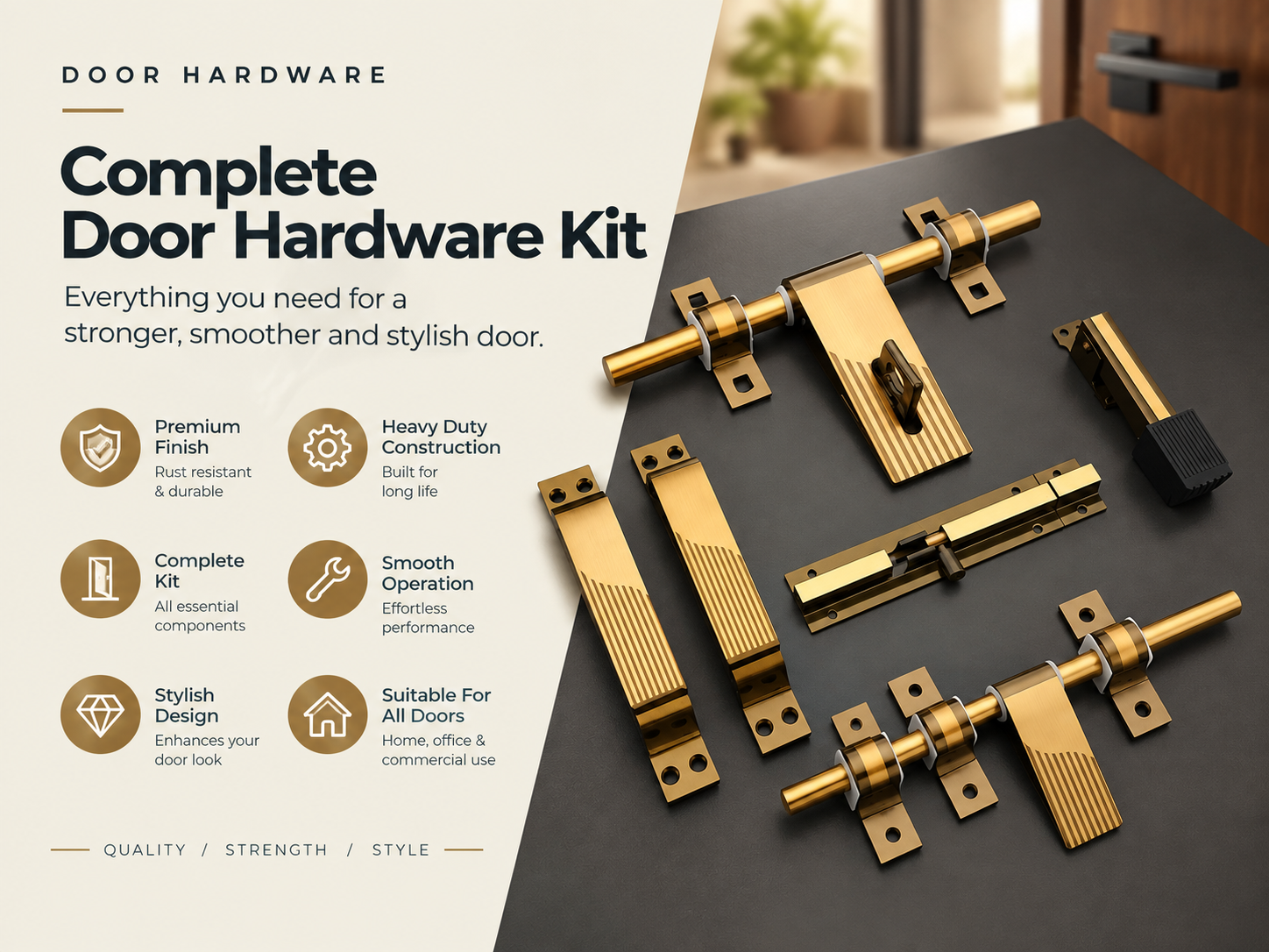 Complete Door Hardware Kit